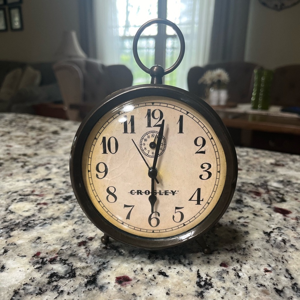 Vintage bronze Crosley alarm clock
